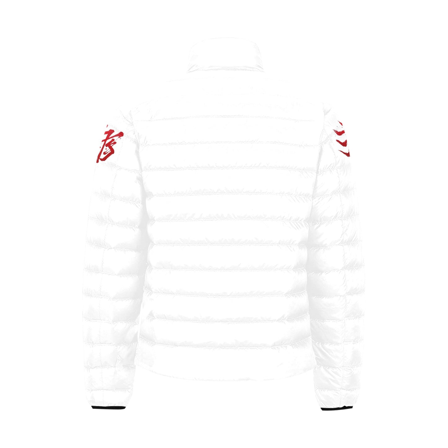 Giacca Bomber Uomo Collezione JSports Mono K18 ArmTag JSHUB – Base Bianca Stampa Rossa Centrale con Tag Spalle Rosso