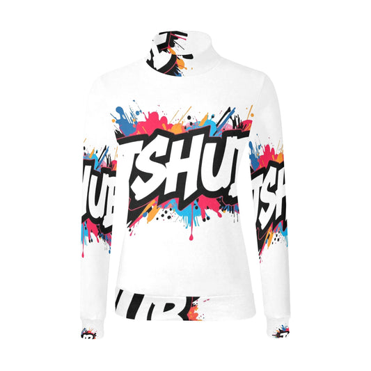 Maglione a collo alto da donna H43 con stampa all-over elegante e confortevole