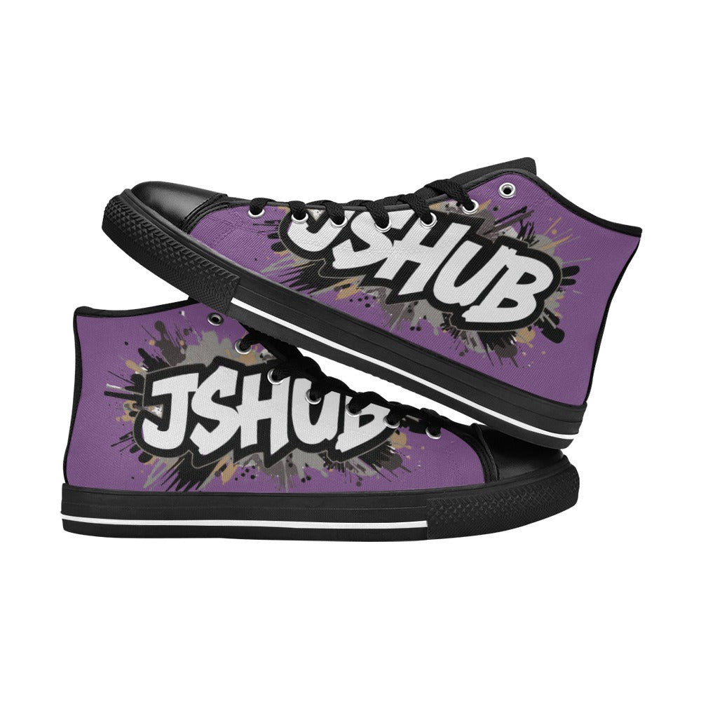 Scarpe Alte da Donna in Tela Urban JSHub Graffiti Dark – Design Esclusivo