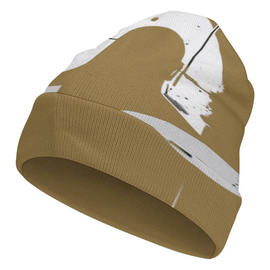 Cappello in maglia marrone chiaro all-over Concrete Echoes Urban Soil