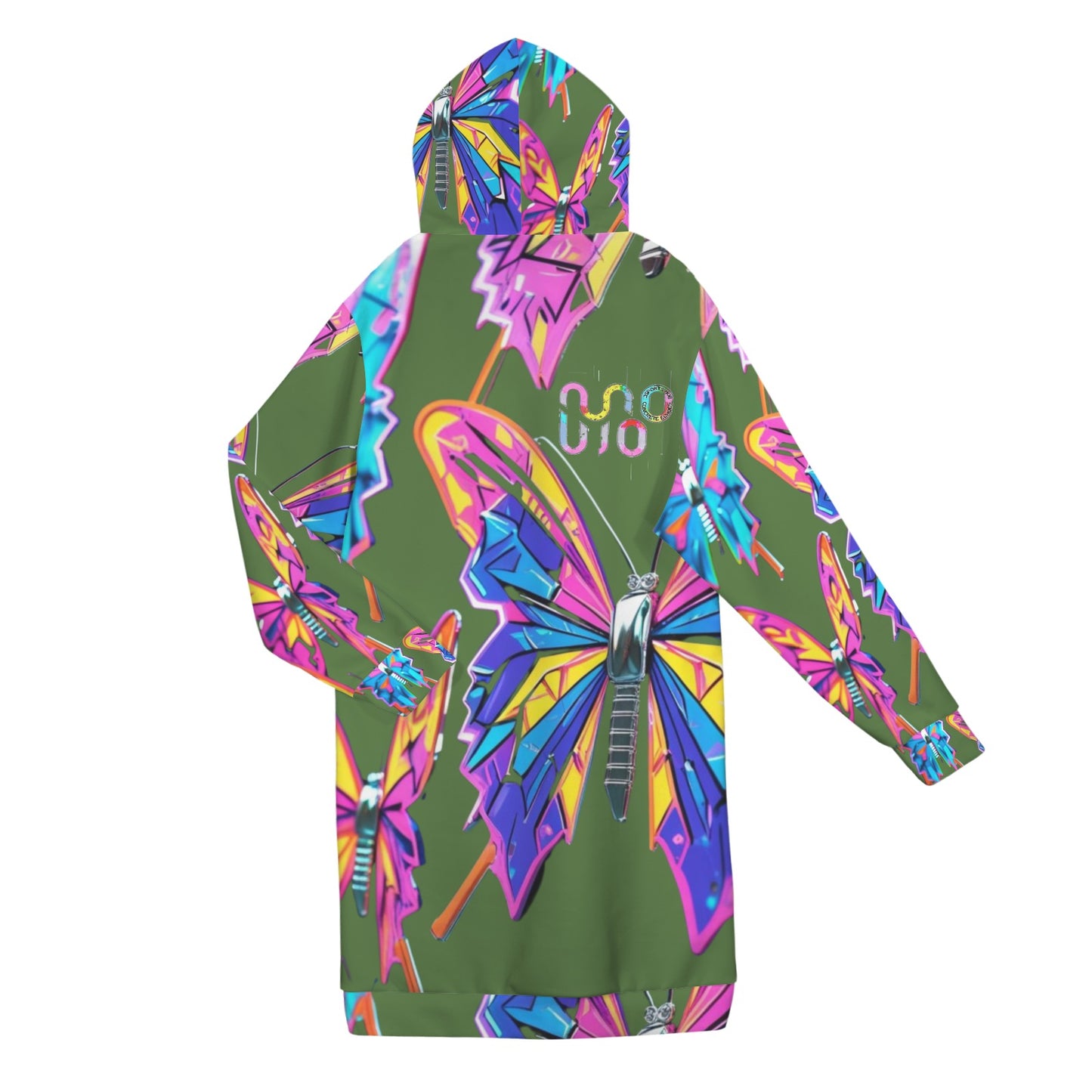 Giacca felpa donna con cappuccio e zip Wings of Noise stampa all-over – 10 varianti colore