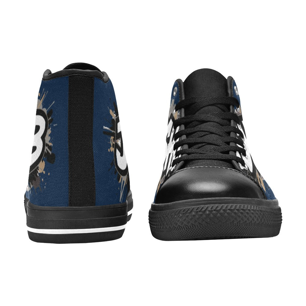 Scarpe Alte da Donna in Tela Urban JSHub Graffiti Dark – Design Esclusivo