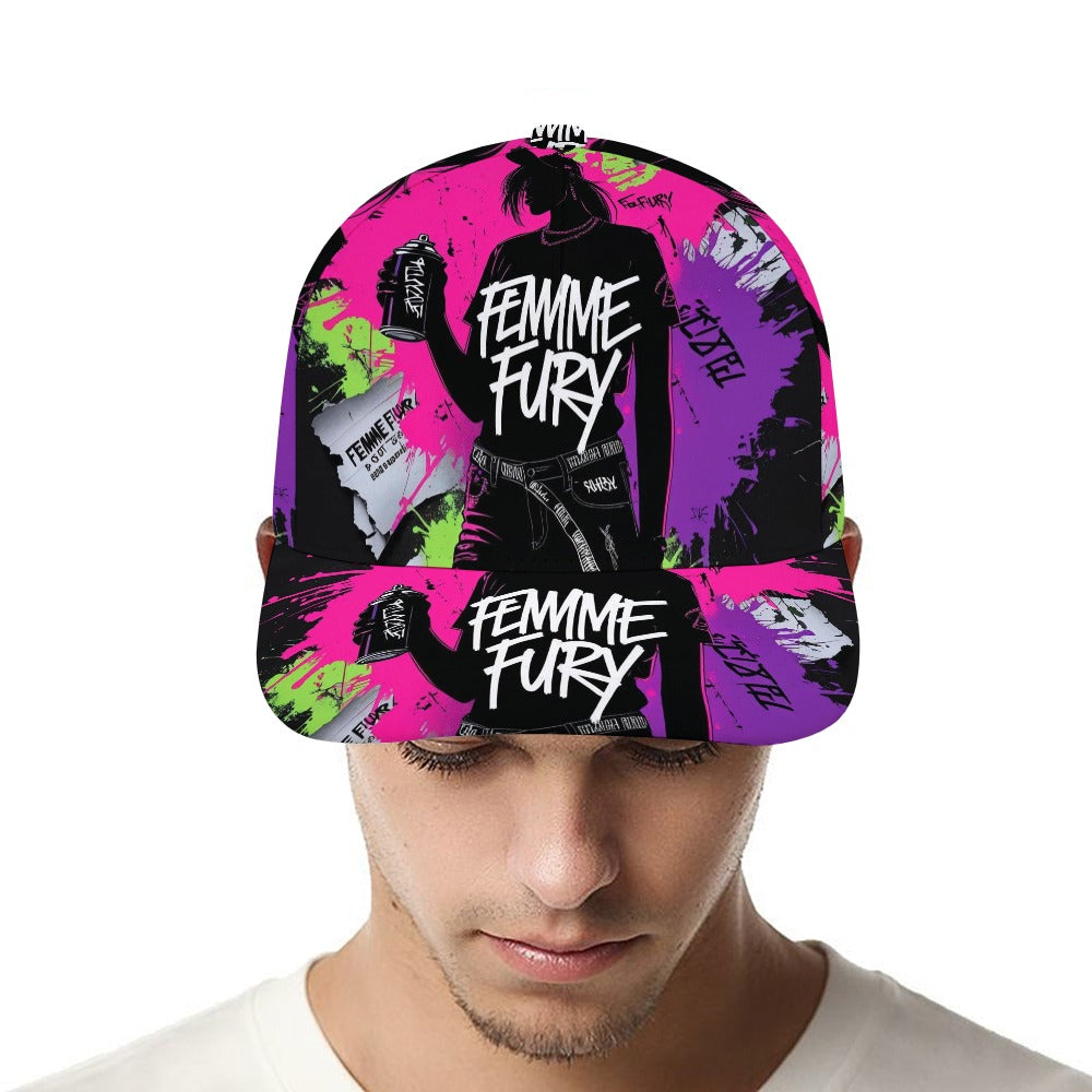 Cappello Baseball Donna FEMME FURY –  Nero Graffiti