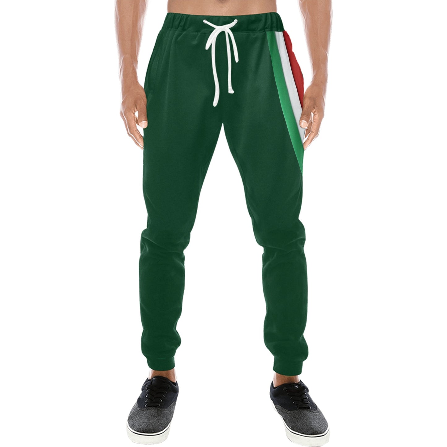 Pantaloni Italy Uomo Verde Scuro Inserto Tricolore JSHUB Winter Nation 2026 Streetwear
