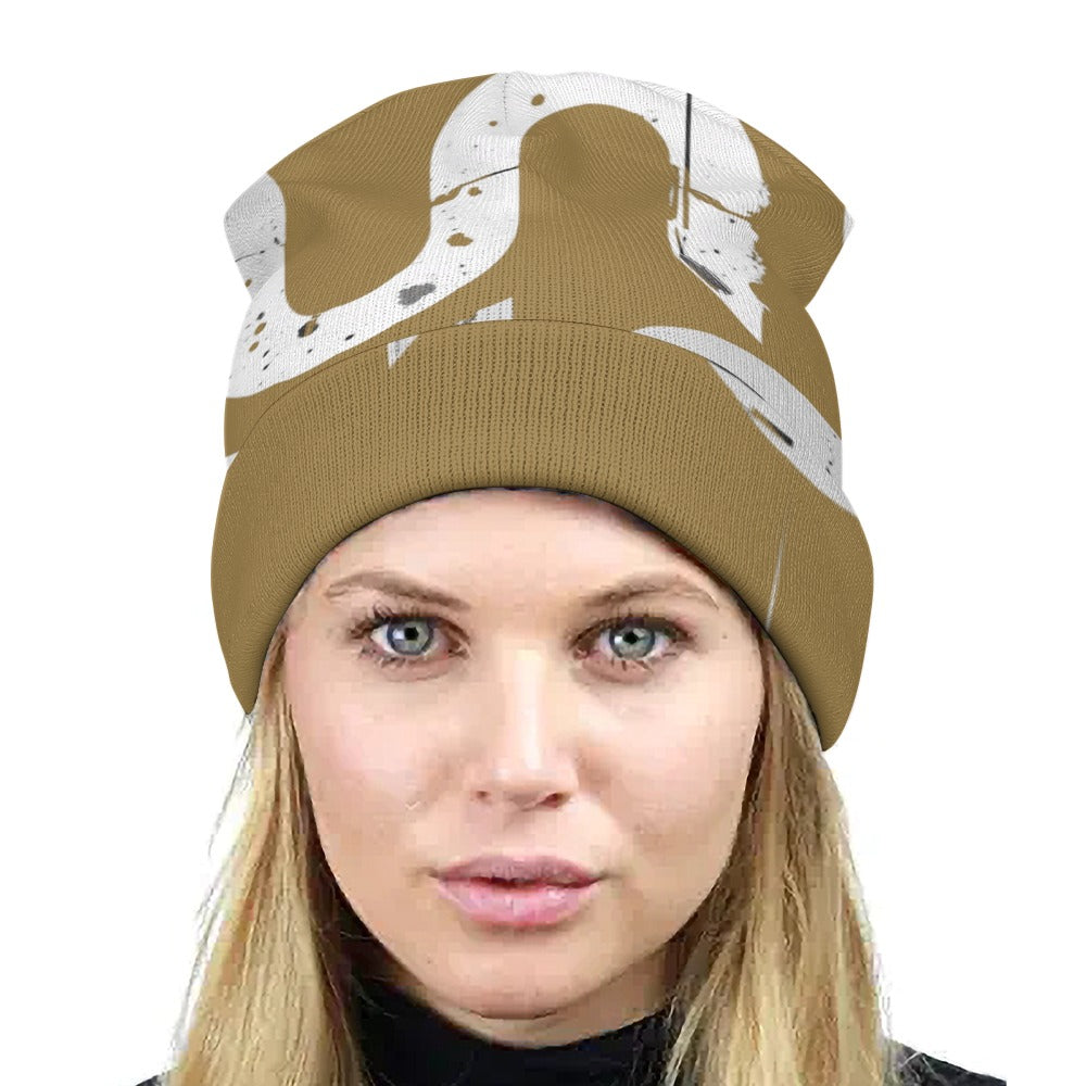 Cappello in maglia marrone chiaro all-over Concrete Echoes Urban Soil