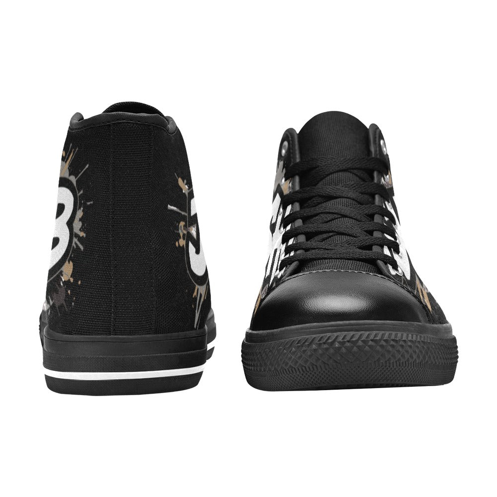Scarpe Alte da Donna in Tela Urban JSHub Graffiti Dark – Design Esclusivo