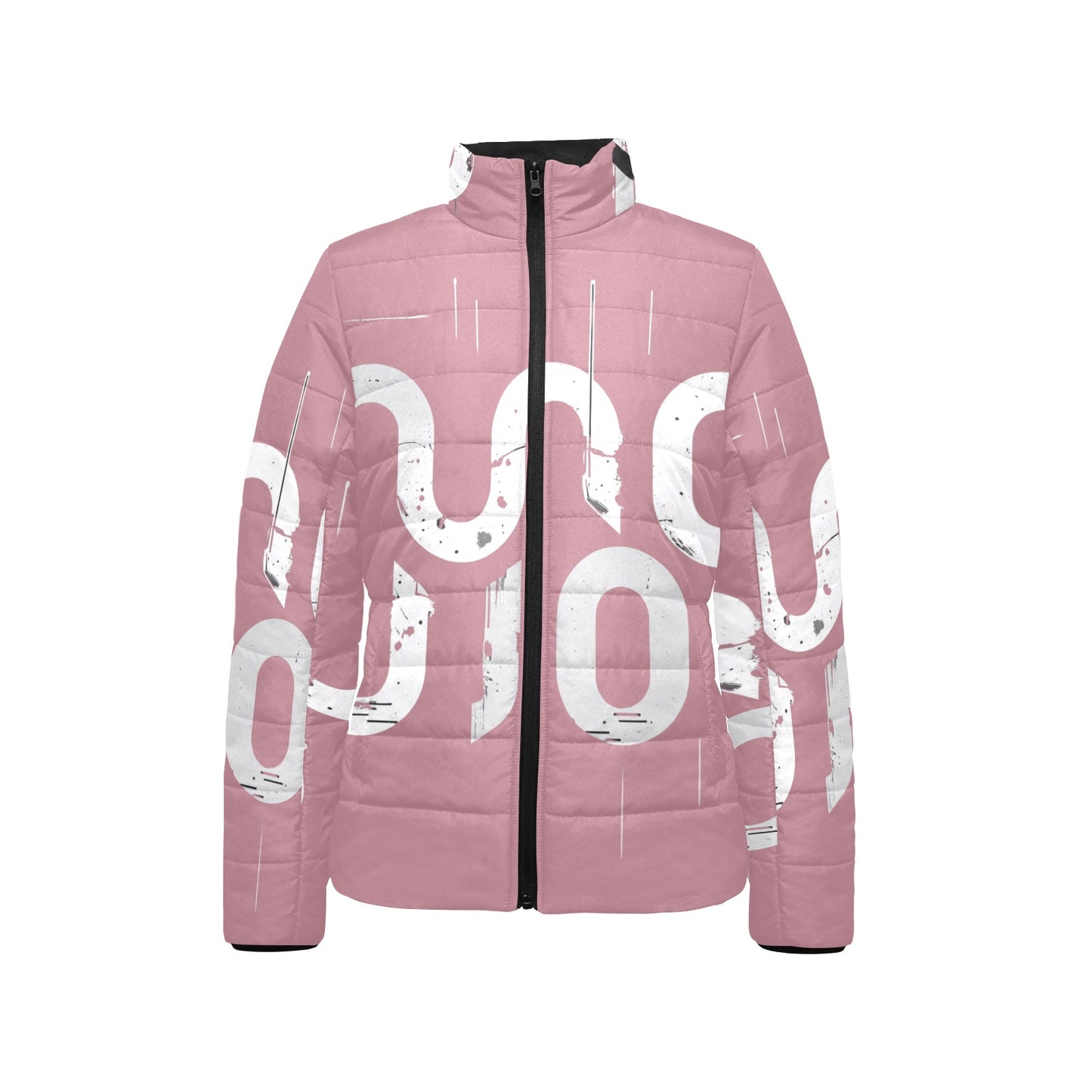 Giacca imbottita donna Rosybrown Concrete Echoes “Urban Static” colletto rialzato