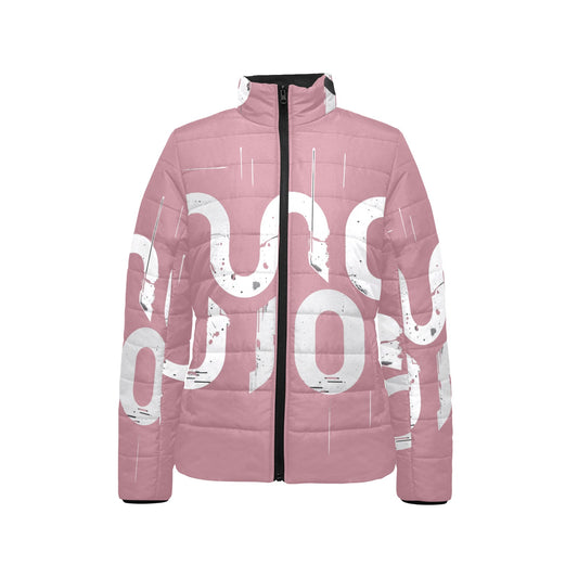 Giacca imbottita donna Rosybrown Concrete Echoes “Urban Static” colletto rialzato
