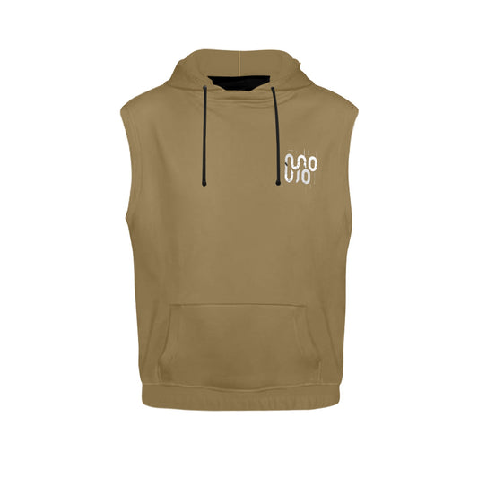 Felpa con cappuccio senza maniche marrone chiaro Concrete Echoes Urban Soil