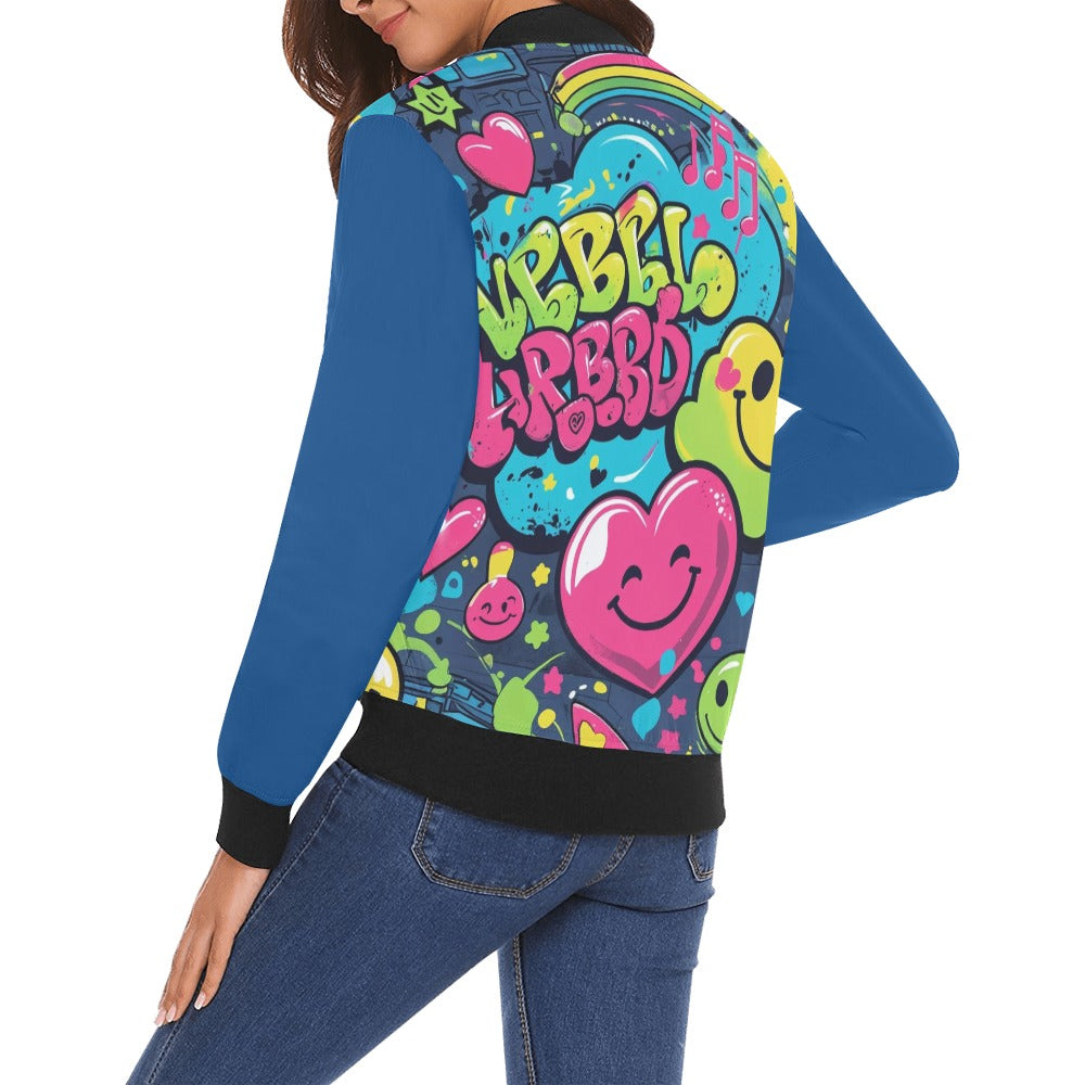 Bomber donna Viber City stampa all-over emozioni urbane – 5 varianti colore