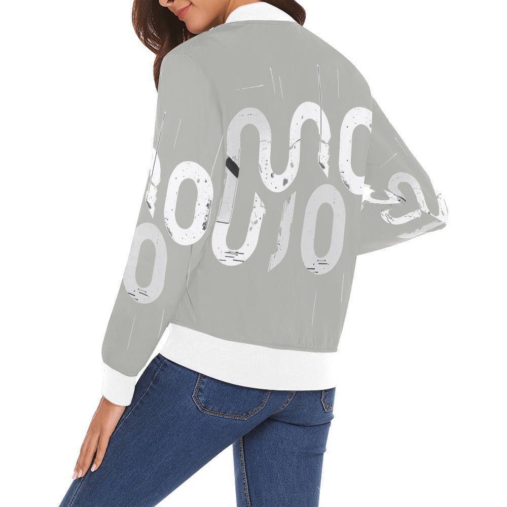 Bomber donna Concrete Echoes Urban Static dark grey logo all-over streetwear