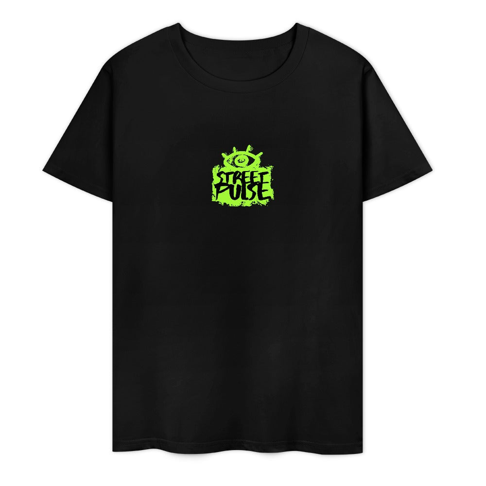 T-shirt uomo “JS Street Pulse” – Nera con logo verde lime