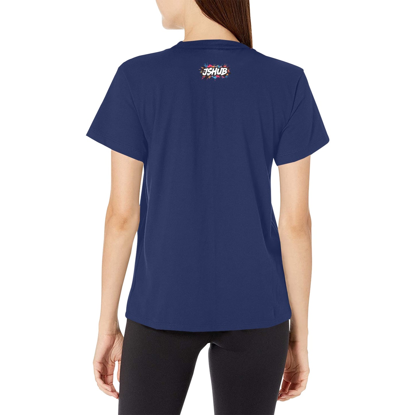 T-shirt Donna JSHub Girocollo Elegante – Stampa All-Over Urban Style