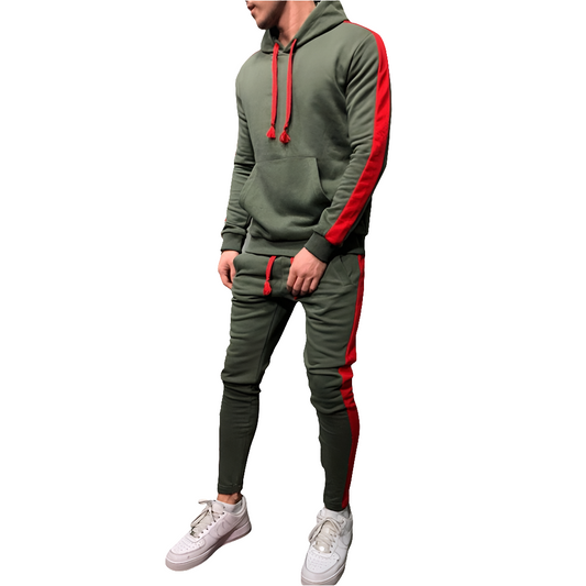Tuta Stripe Line Set – Felpa Patchwork + Jogger con Coulisse