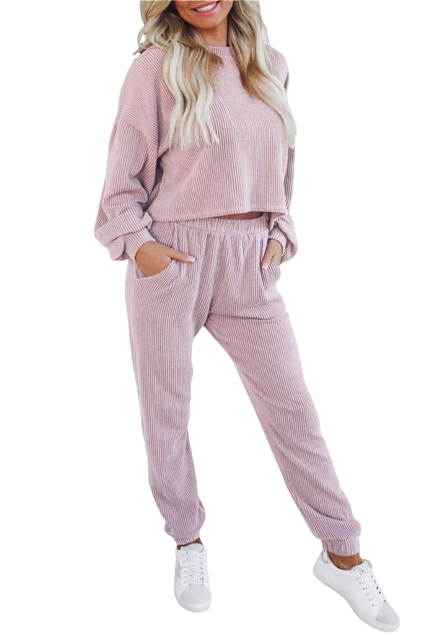 Tuta Lounge Ribbed Chestnut Set