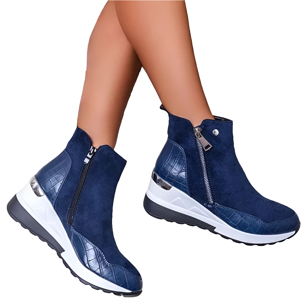Gravity Zip – Chunky High Top Wedge Sneakers