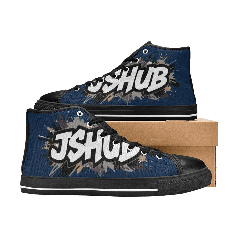 Scarpe Alte da Donna in Tela Urban JSHub Graffiti Dark – Design Esclusivo