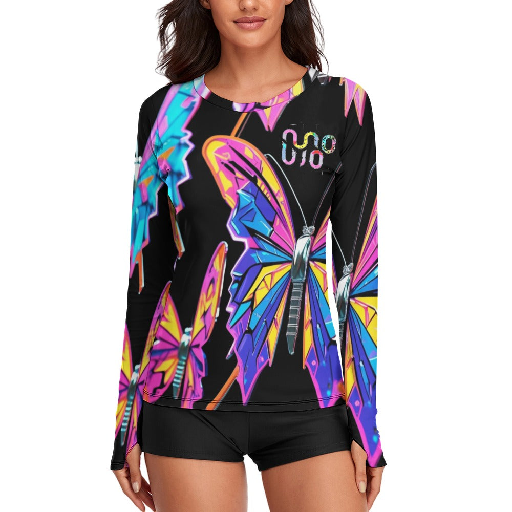 Maglietta donna Wings of Noise maniche lunghe protezione UV – 10 varianti colore