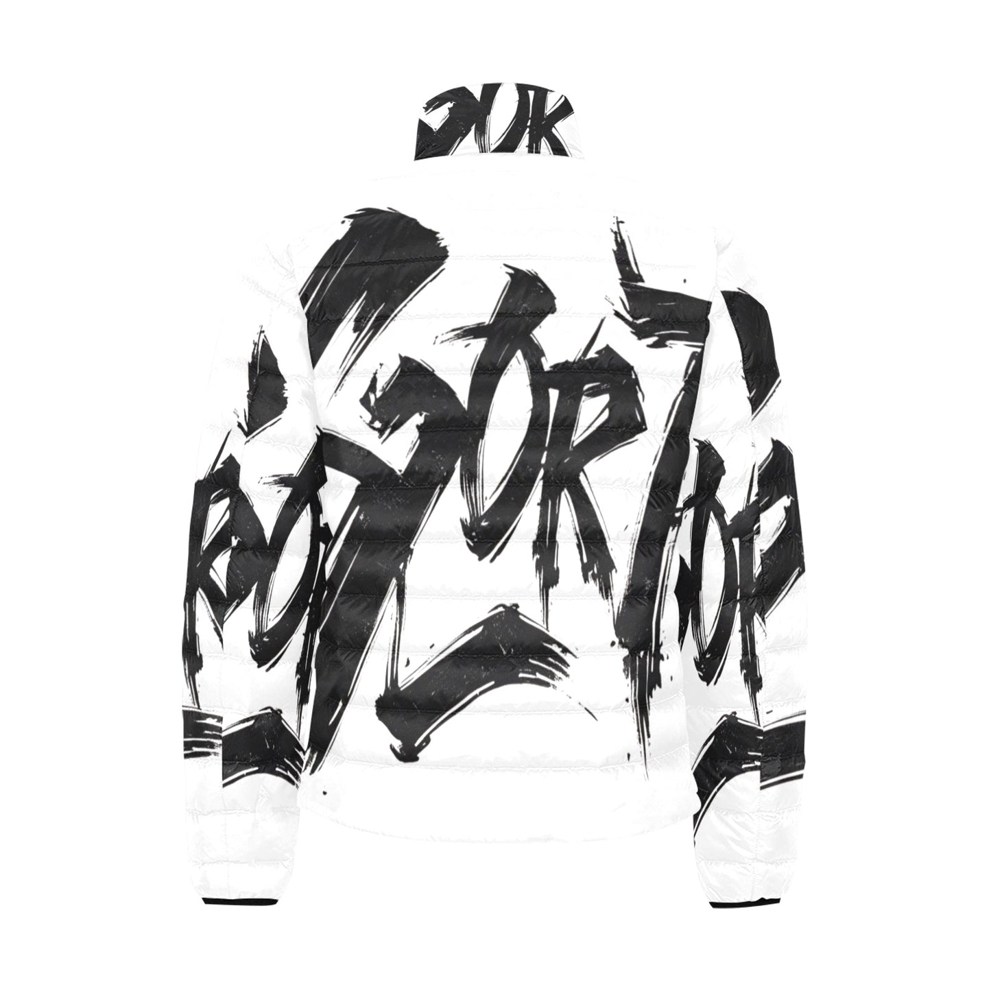 Giacca Bomber Uomo Collezione JSports Momo M01 Dominio Bianco Nero JSHUB – Base Bianca con Stampa All-Over Nera