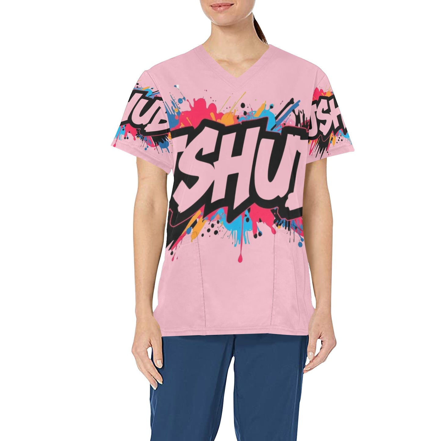 T-shirt Scrub Unisex JSHub Logo Multicolor All-Over – Urban Style 2025