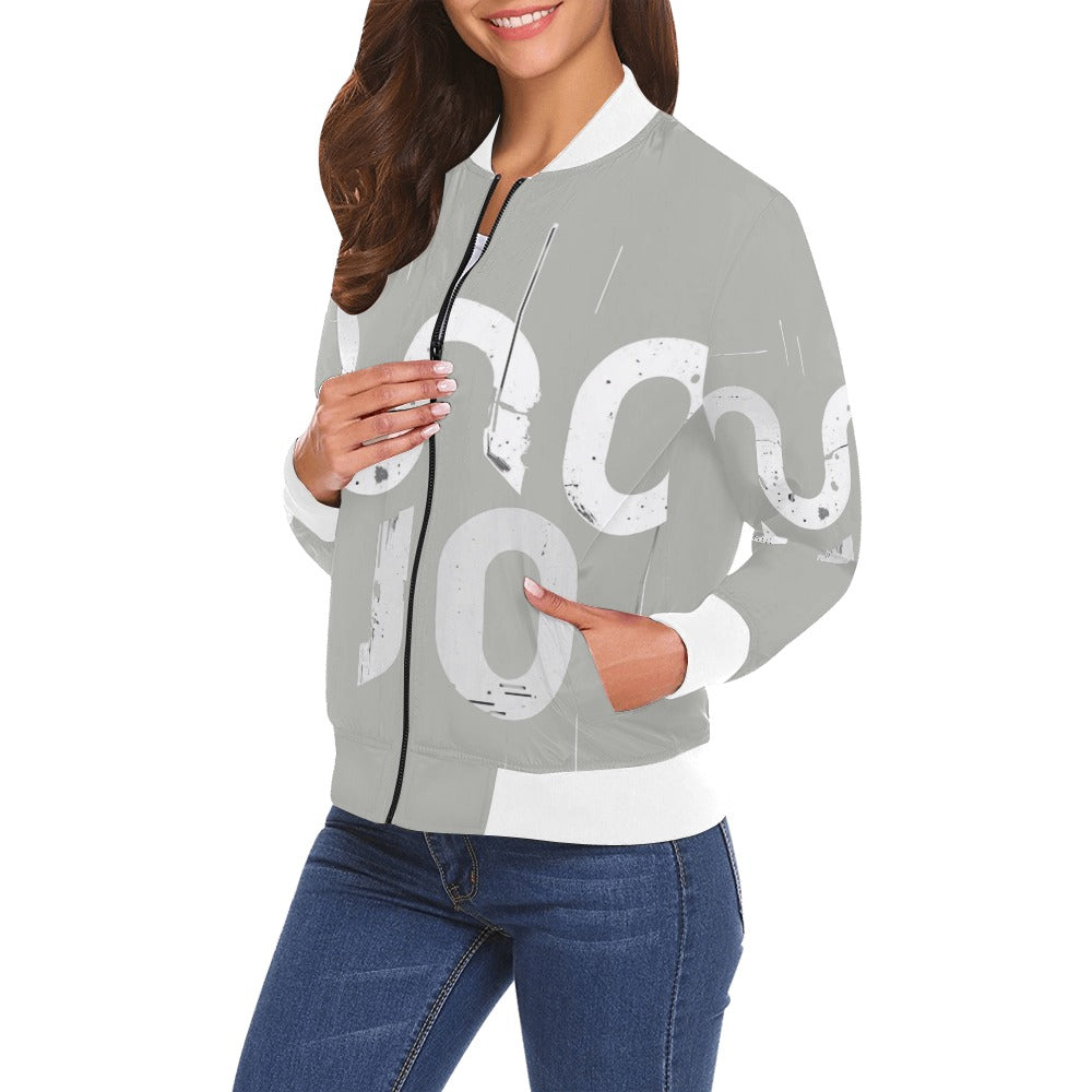 Bomber donna Concrete Echoes Urban Static dark grey logo all-over streetwear