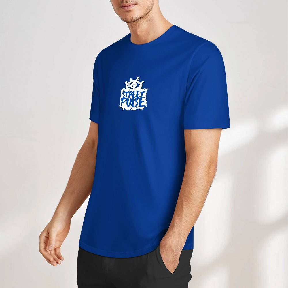 T-shirt uomo “JS Street Pulse” – Blu con logo bianco