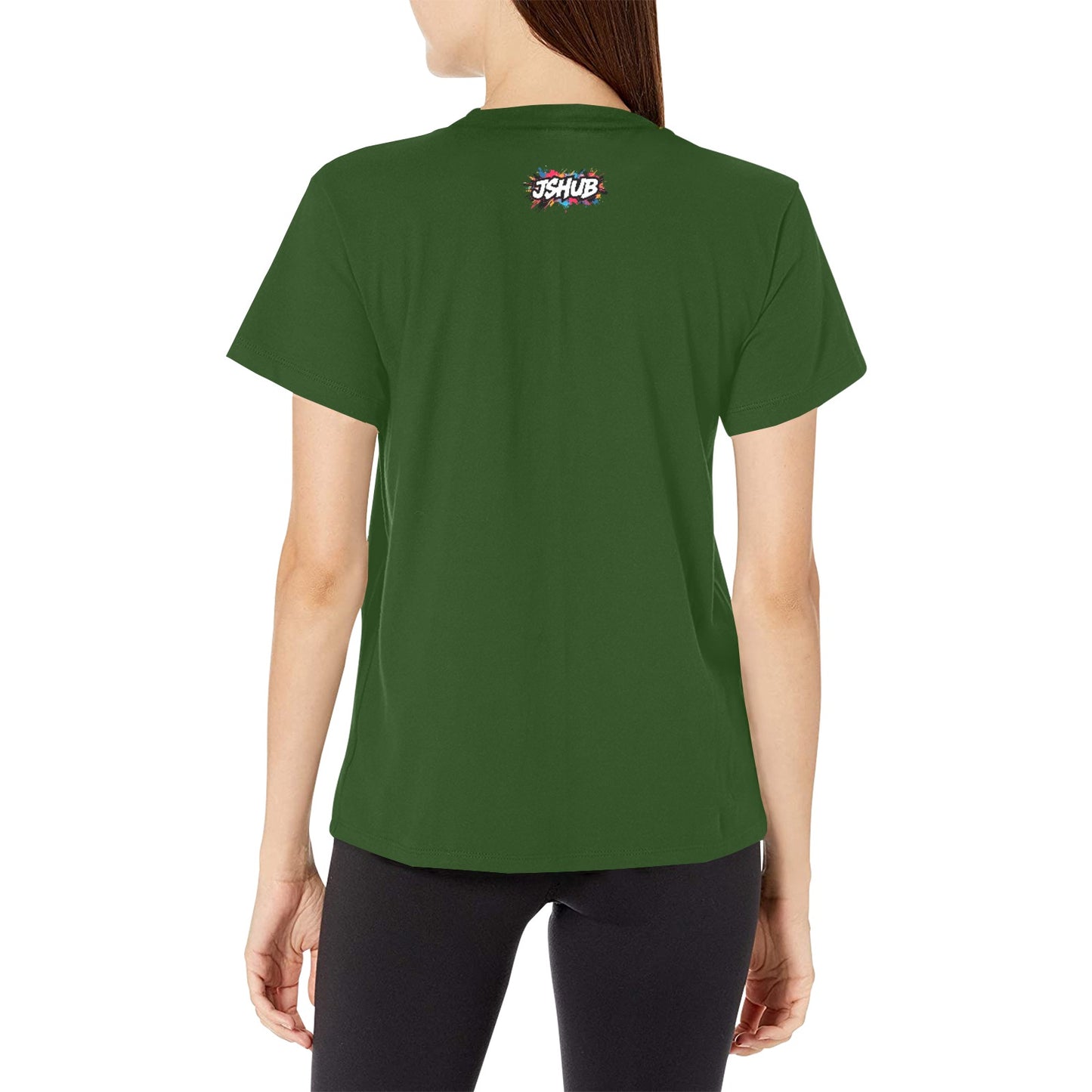 T-shirt Donna JSHub Girocollo Elegante – Stampa All-Over Urban Style