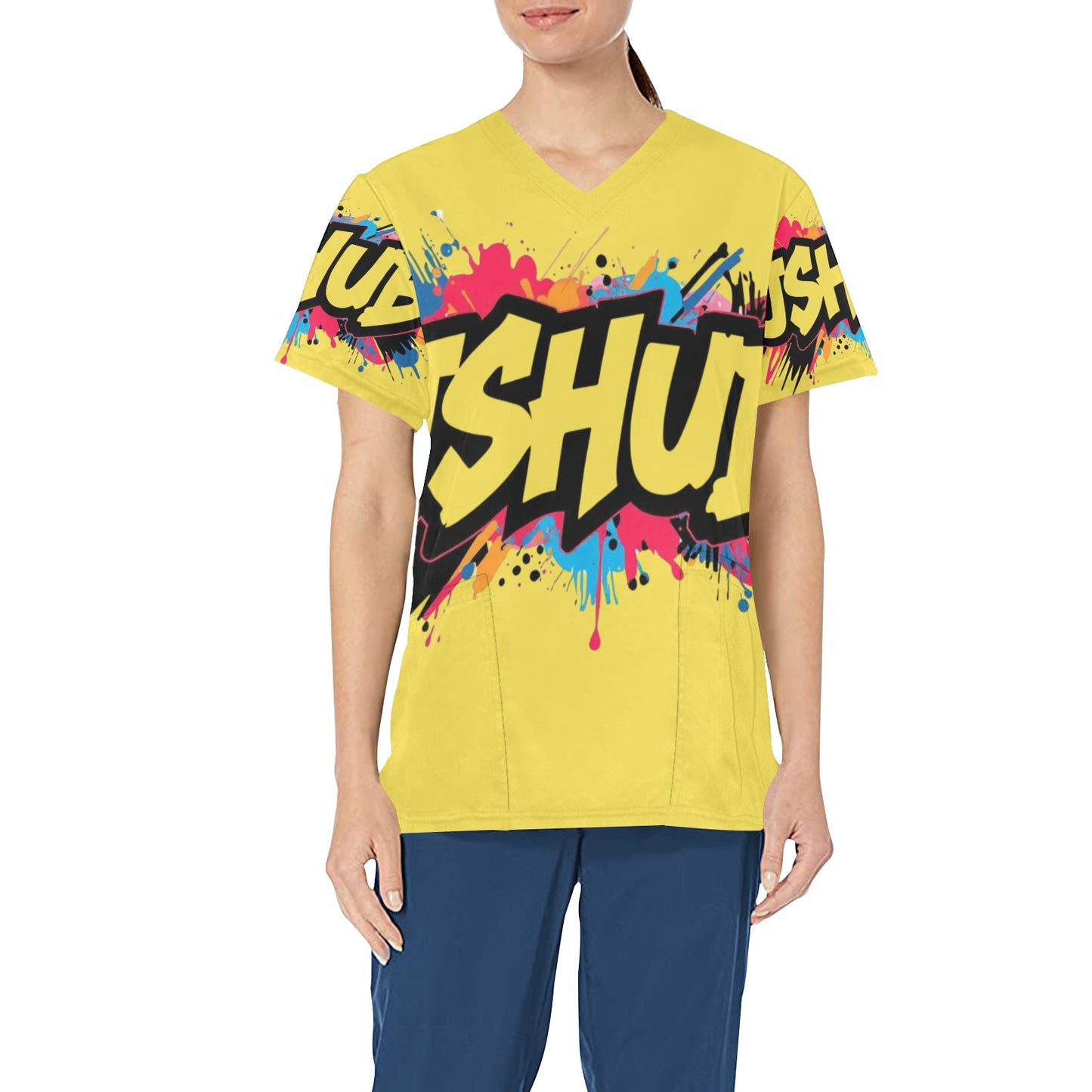 T-shirt Scrub Unisex JSHub Logo Multicolor All-Over – Urban Style 2025