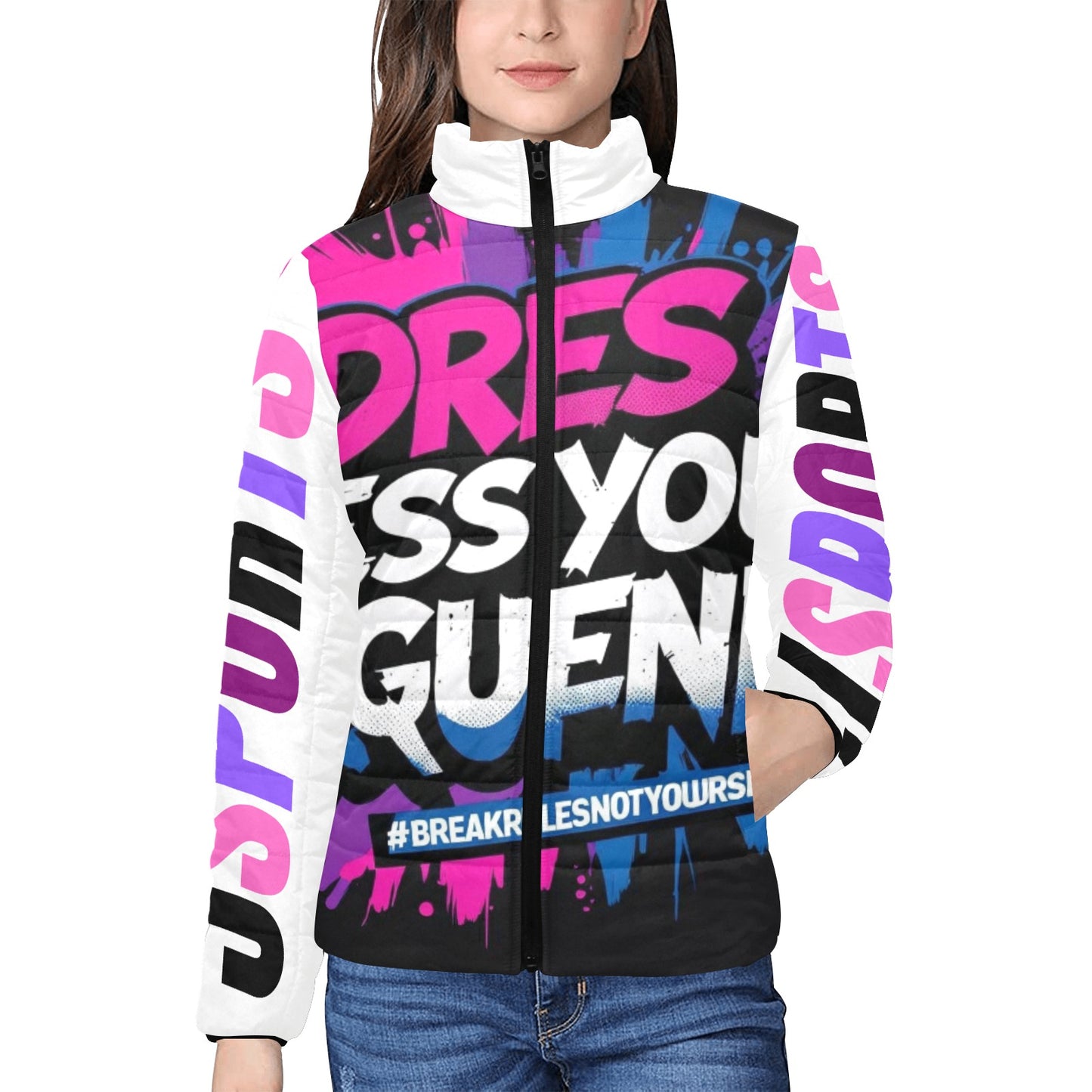 Giacca imbottita donna Dress Power multicolor con maniche bianche JSports