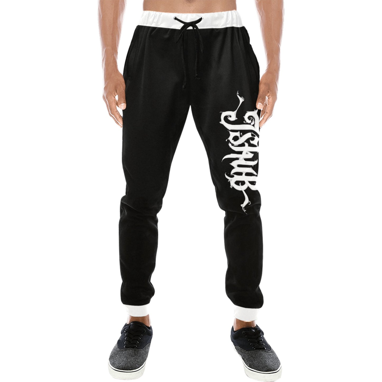Pantaloni Uomo JSHUB Signature nero Loose Fit Stampa Logo