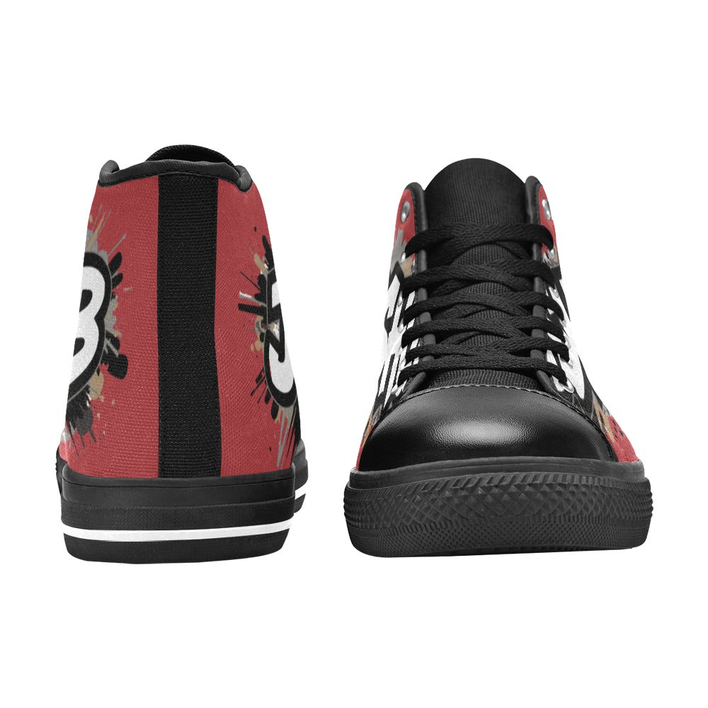 Scarpe Alte da Donna in Tela Urban JSHub Graffiti Dark – Design Esclusivo