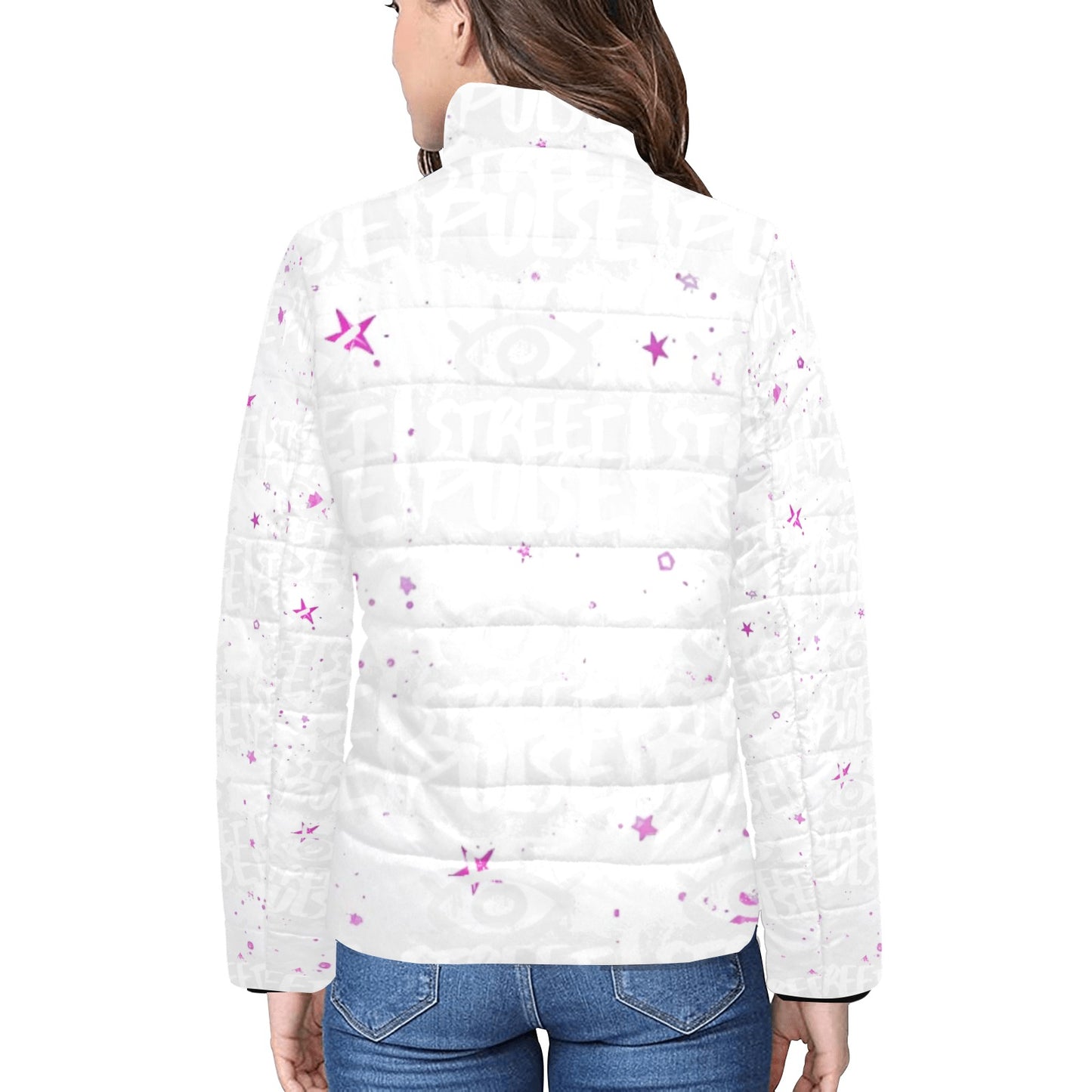 Giacca imbottita donna JS Street Pulse bianca colletto rialzato
