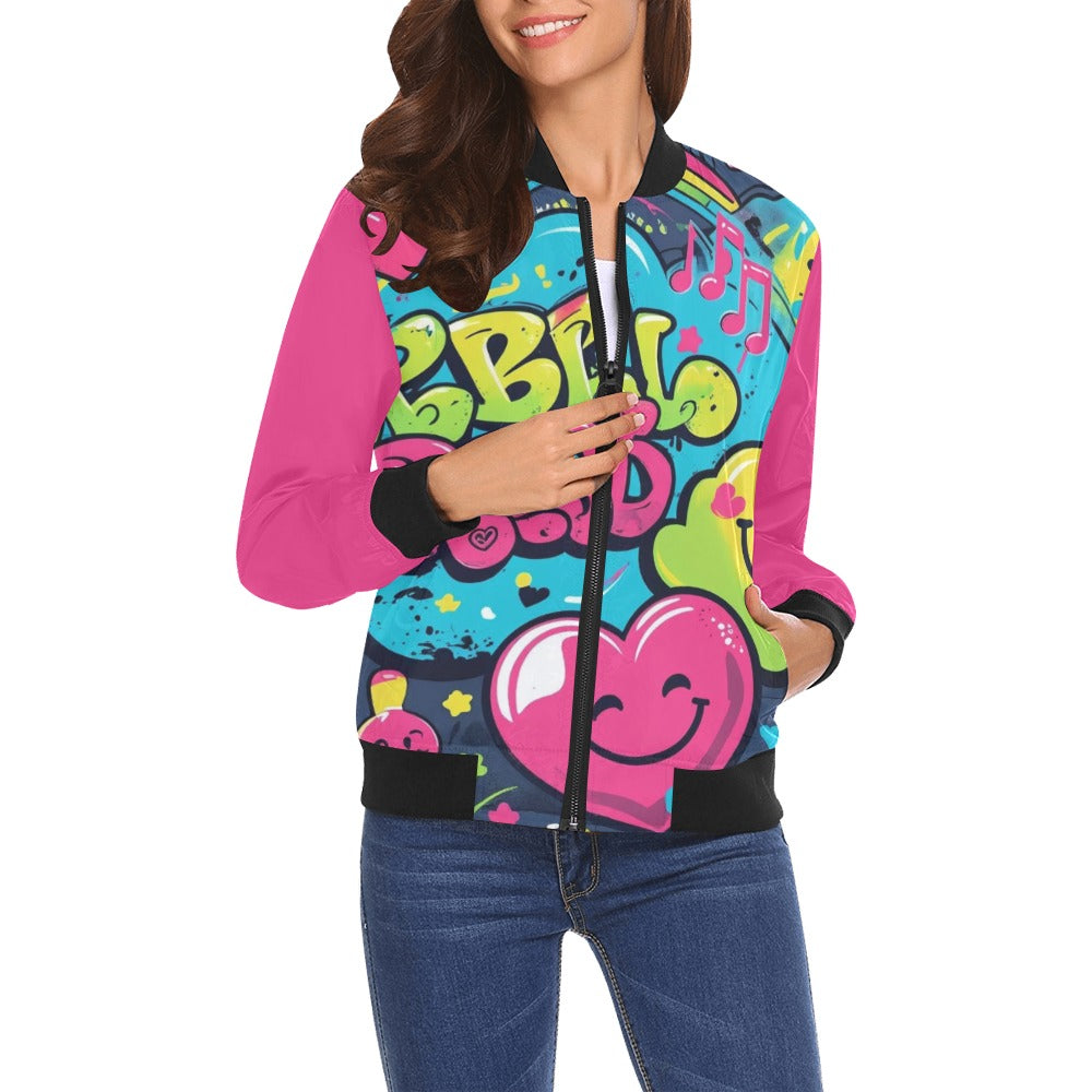 Bomber donna Viber City stampa all-over emozioni urbane – 5 varianti colore