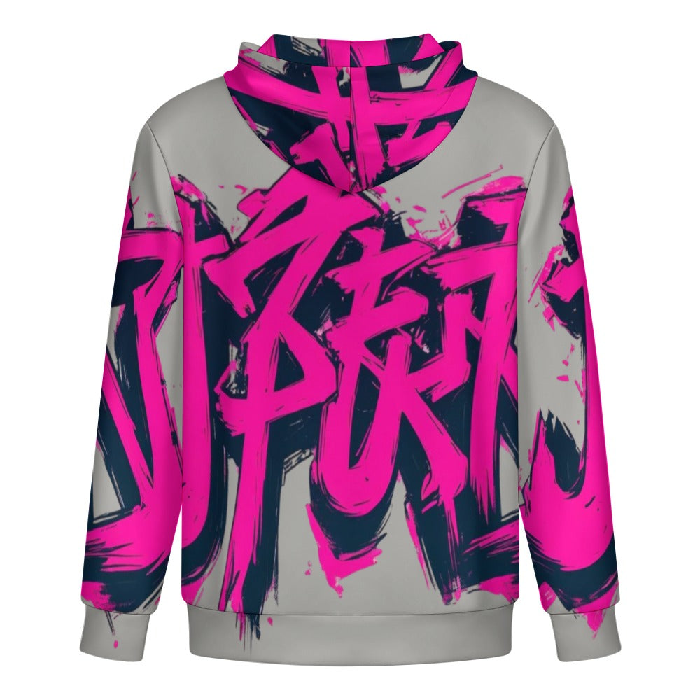 Felpa JSPORTS Momo M07 – Grigio Melange e Fuxia Contornata da Sfumature Scure