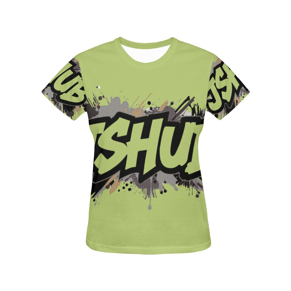 T-shirt Donna JSHub Urban Streetwear Graffiti Monochrome – Stampa All-Over