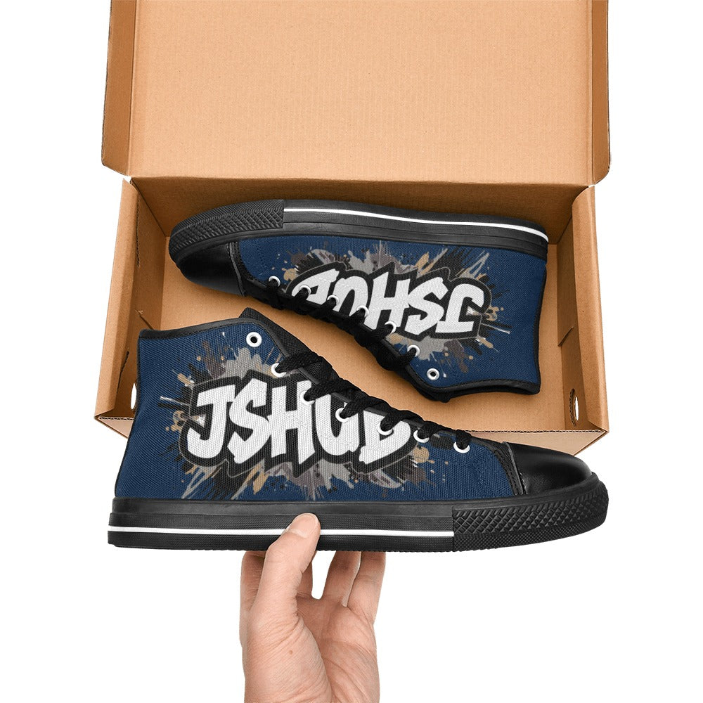 Scarpe Alte da Donna in Tela Urban JSHub Graffiti Dark – Design Esclusivo