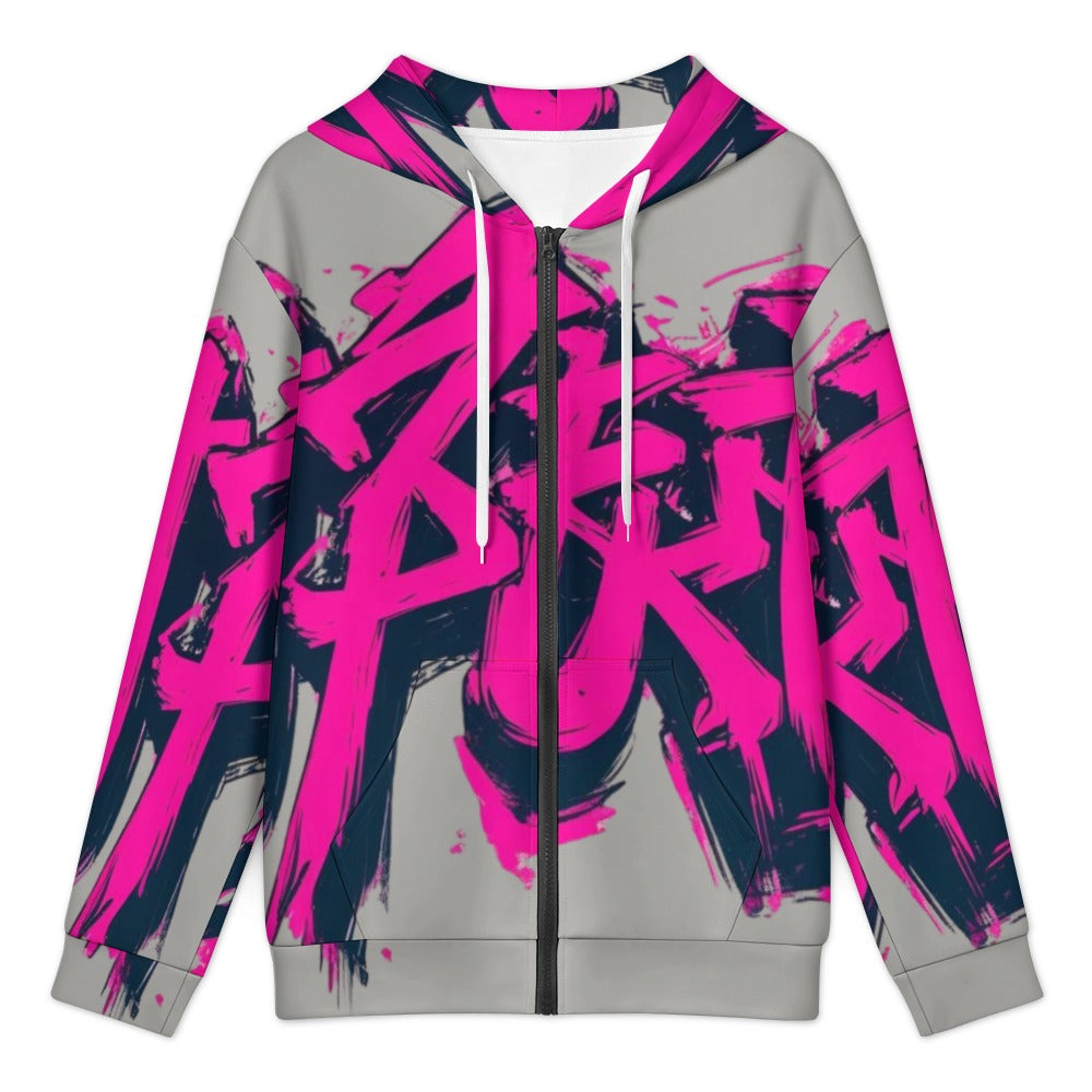 Felpa JSPORTS Momo M07 – Grigio Melange e Fuxia Contornata da Sfumature Scure