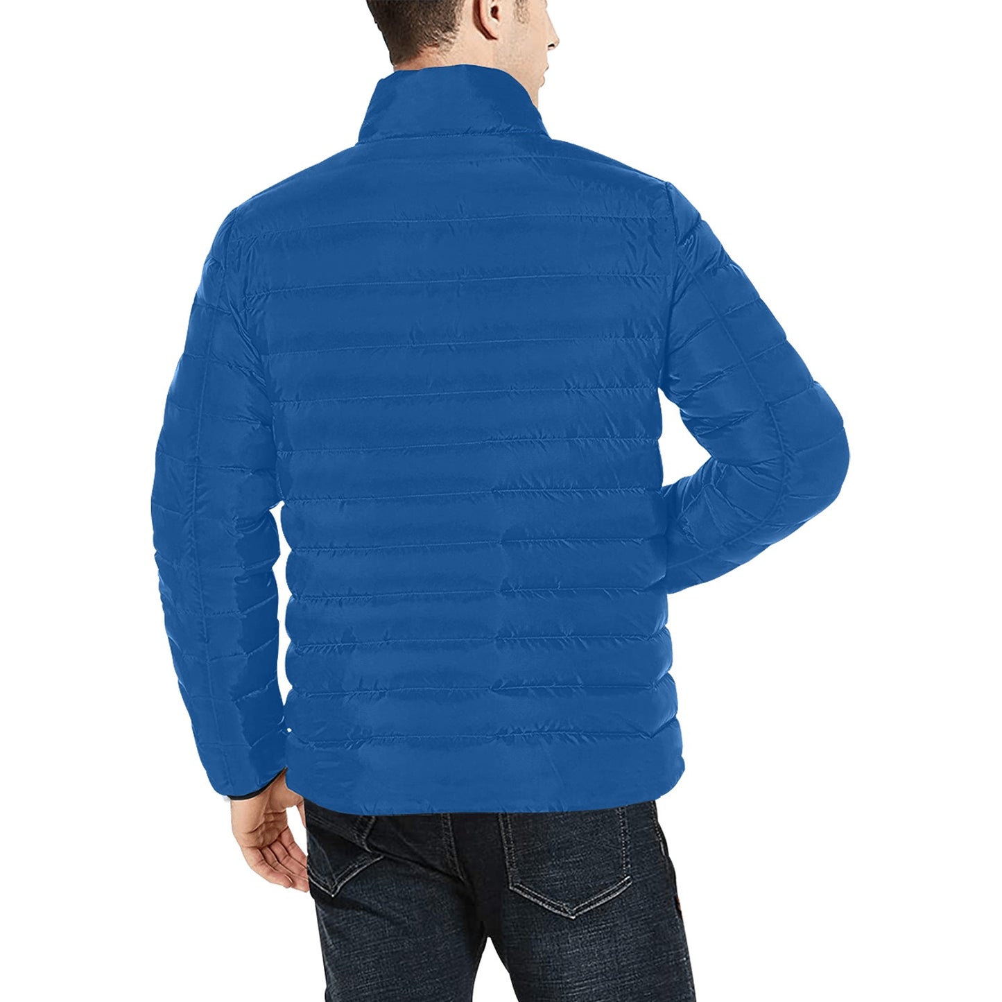 Giacca Bomber Uomo Collezione JSports K25 Midnight Wave JSHUB – Base Blu Scuro con Stampa Bianca Centrale