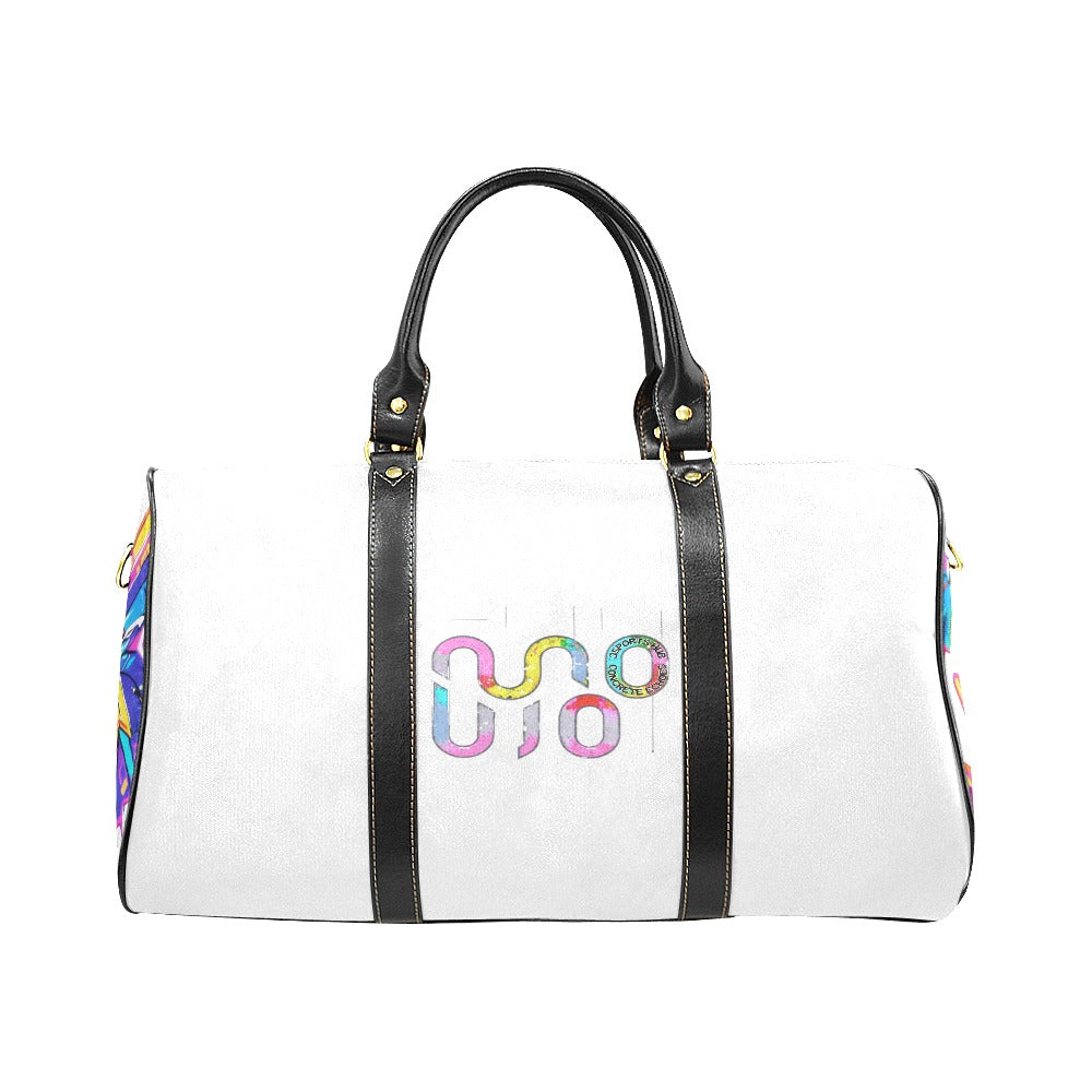 Borsa da viaggio “Wing of Noise” – Farfalle 3D e logo Concrete Echoes multicolor