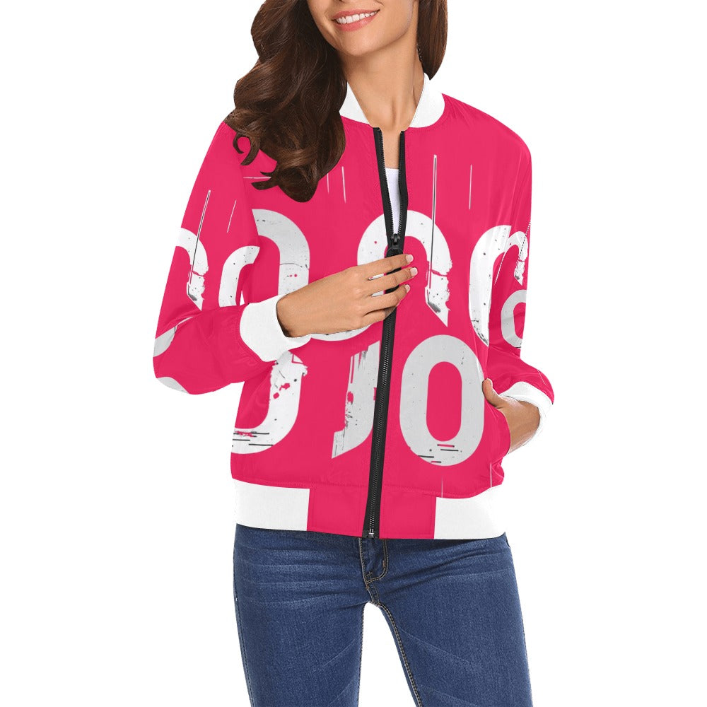 Bomber donna Concrete Echoes Urban Static crimson logo all-over streetwear