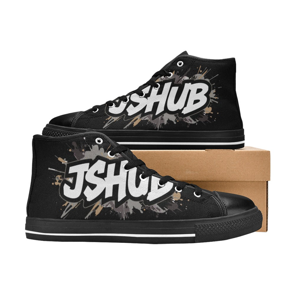 Scarpe Alte da Donna in Tela Urban JSHub Graffiti Dark – Design Esclusivo
