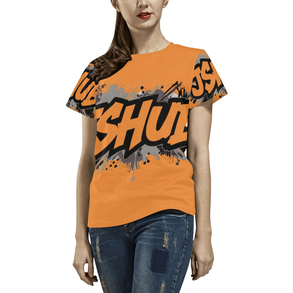 T-shirt Donna JSHub Urban Streetwear Graffiti Monochrome – Stampa All-Over