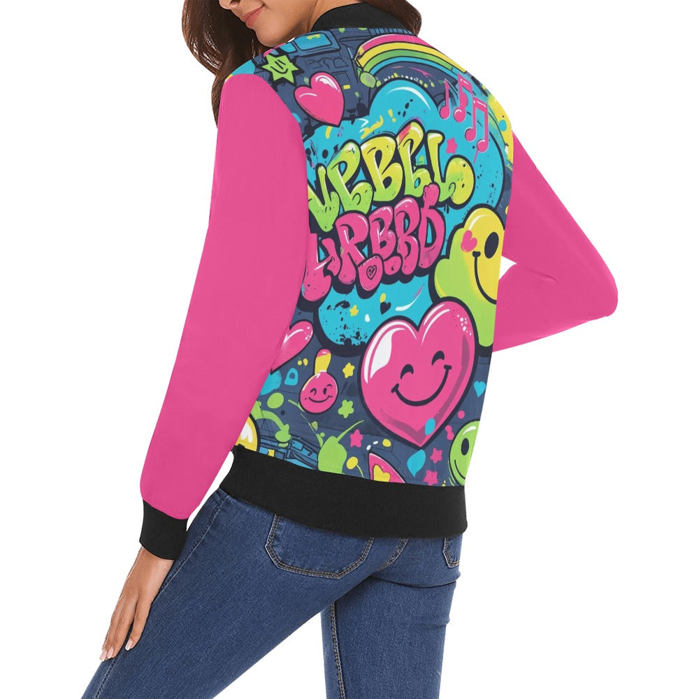 Bomber donna Viber City stampa all-over emozioni urbane – 5 varianti colore