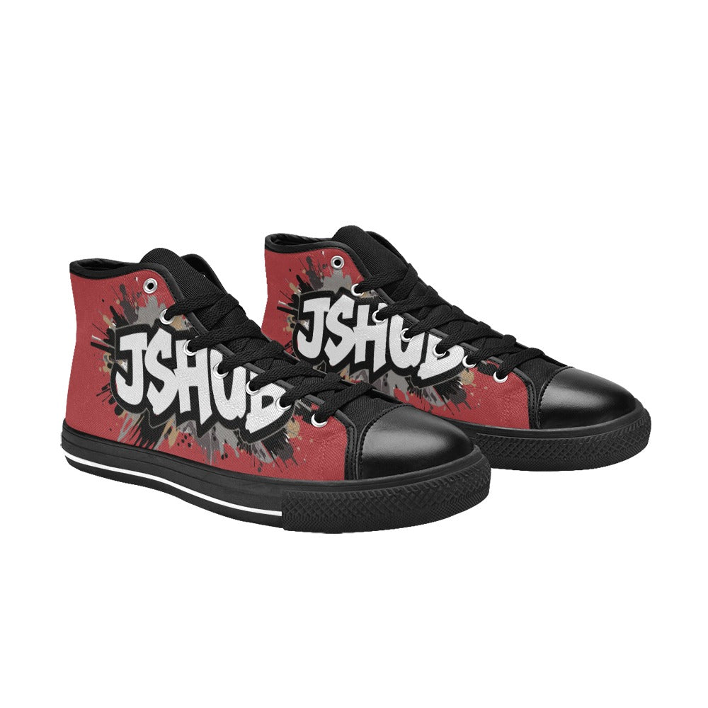Scarpe Alte da Donna in Tela Urban JSHub Graffiti Dark – Design Esclusivo