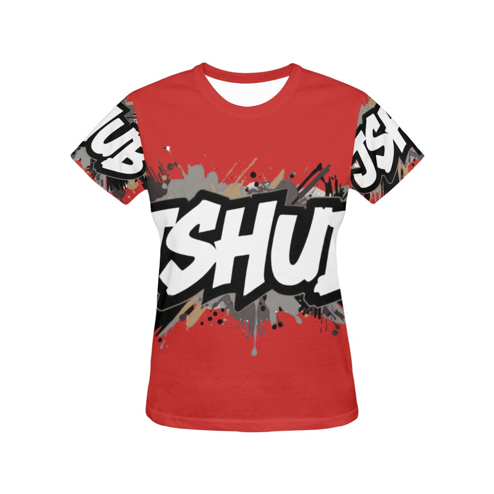 T-shirt Donna JSHub Urban Streetwear Graffiti Monochrome – Stampa All-Over