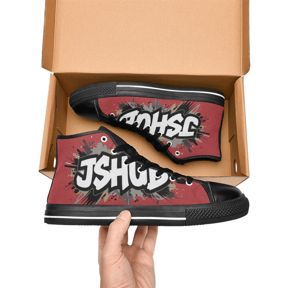 Scarpe Alte da Donna in Tela Urban JSHub Graffiti Dark – Design Esclusivo