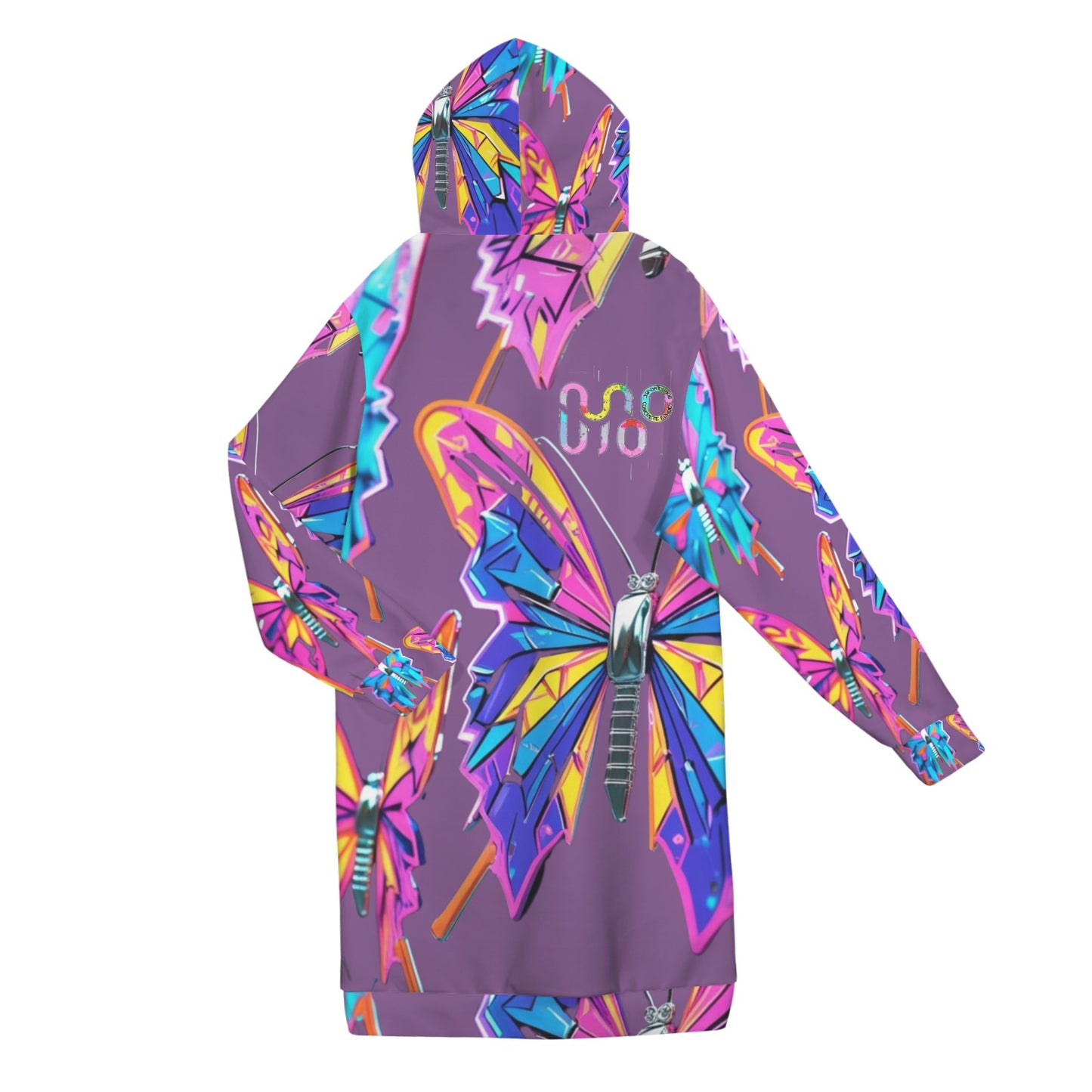 Giacca felpa donna con cappuccio e zip Wings of Noise stampa all-over – 10 varianti colore