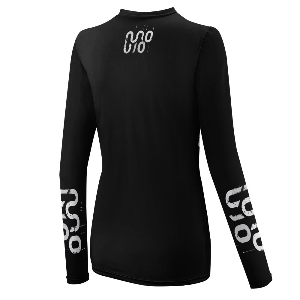 T-shirt Donna Aderente Manica Lunga “Concrete Echoes Icon” – Black Edition