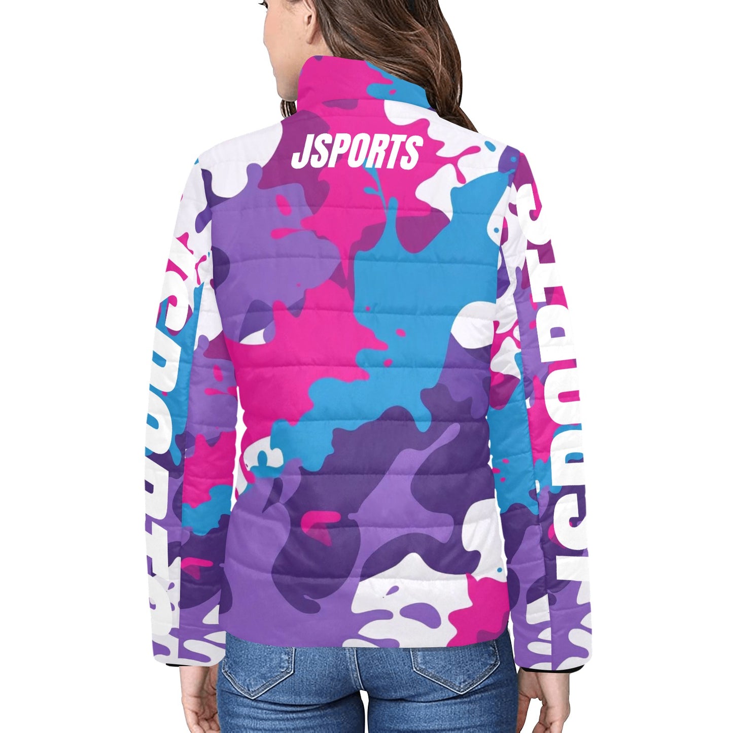 Giacca imbottita donna mimetica colorata Urban Pulse JSports colletto rialzato