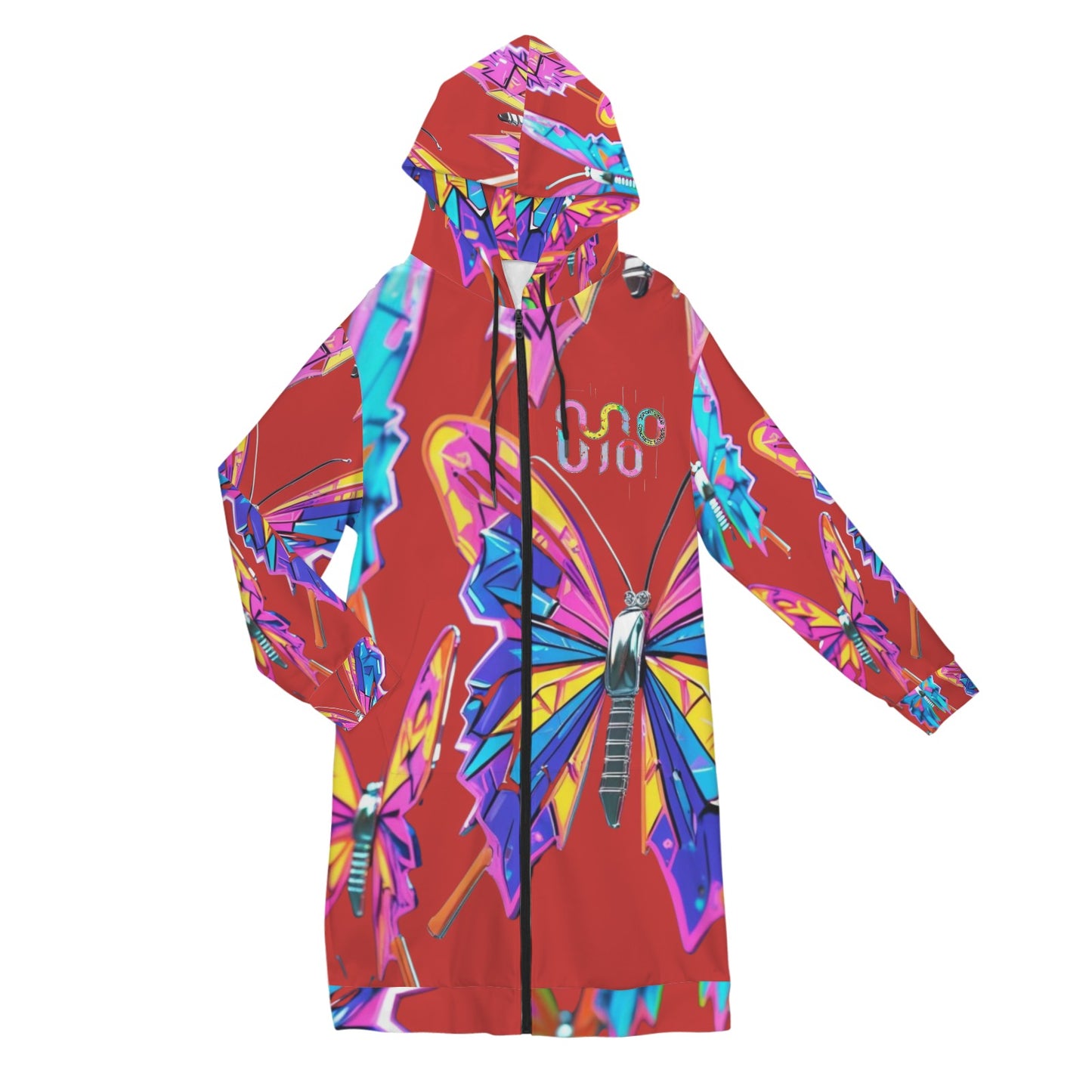 Giacca felpa donna con cappuccio e zip Wings of Noise stampa all-over – 10 varianti colore